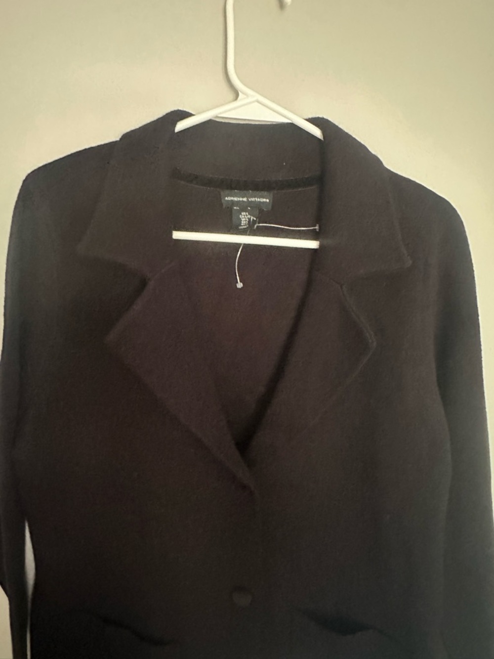 Adrienne Vittadini Black Wool Pea Coat
